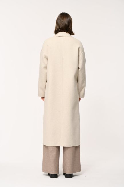 Utellio Long Wool Blend Coat in Off White