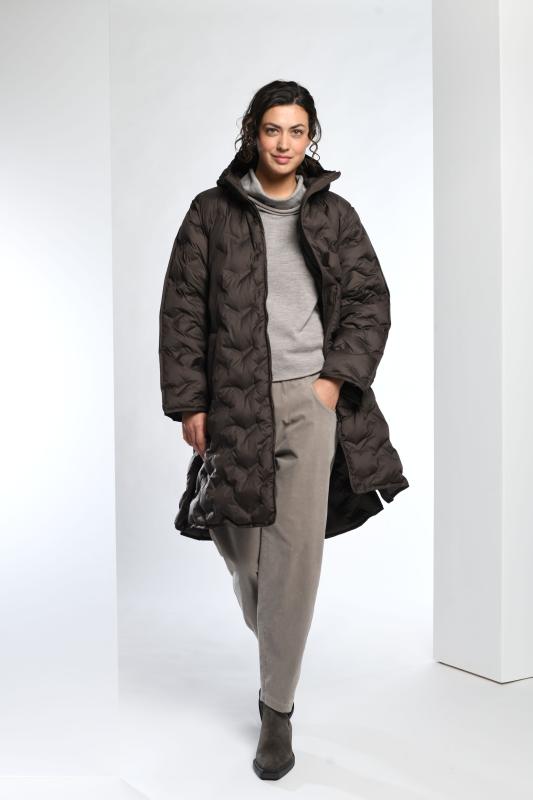 Quilted Coat in Chocolate