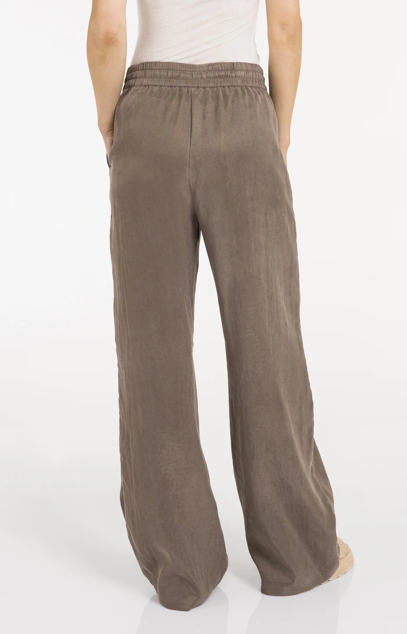 Wide Leg Trouser in Washed Brown